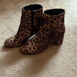 Leopard heeled booties. Size 10. Like new condition!